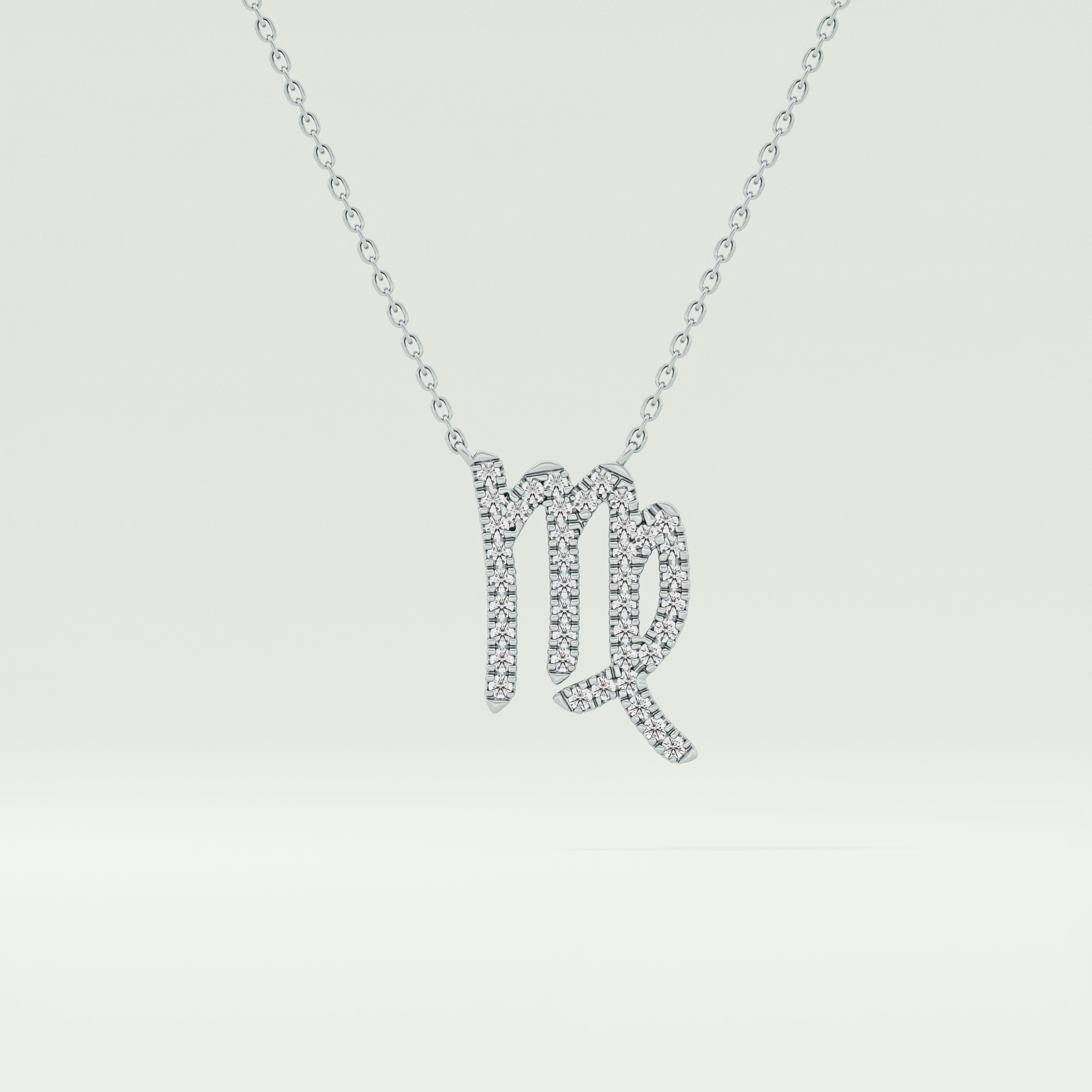 0.204 CT Round Lab-Grown Diamond Virgo Zodiac Necklace 11