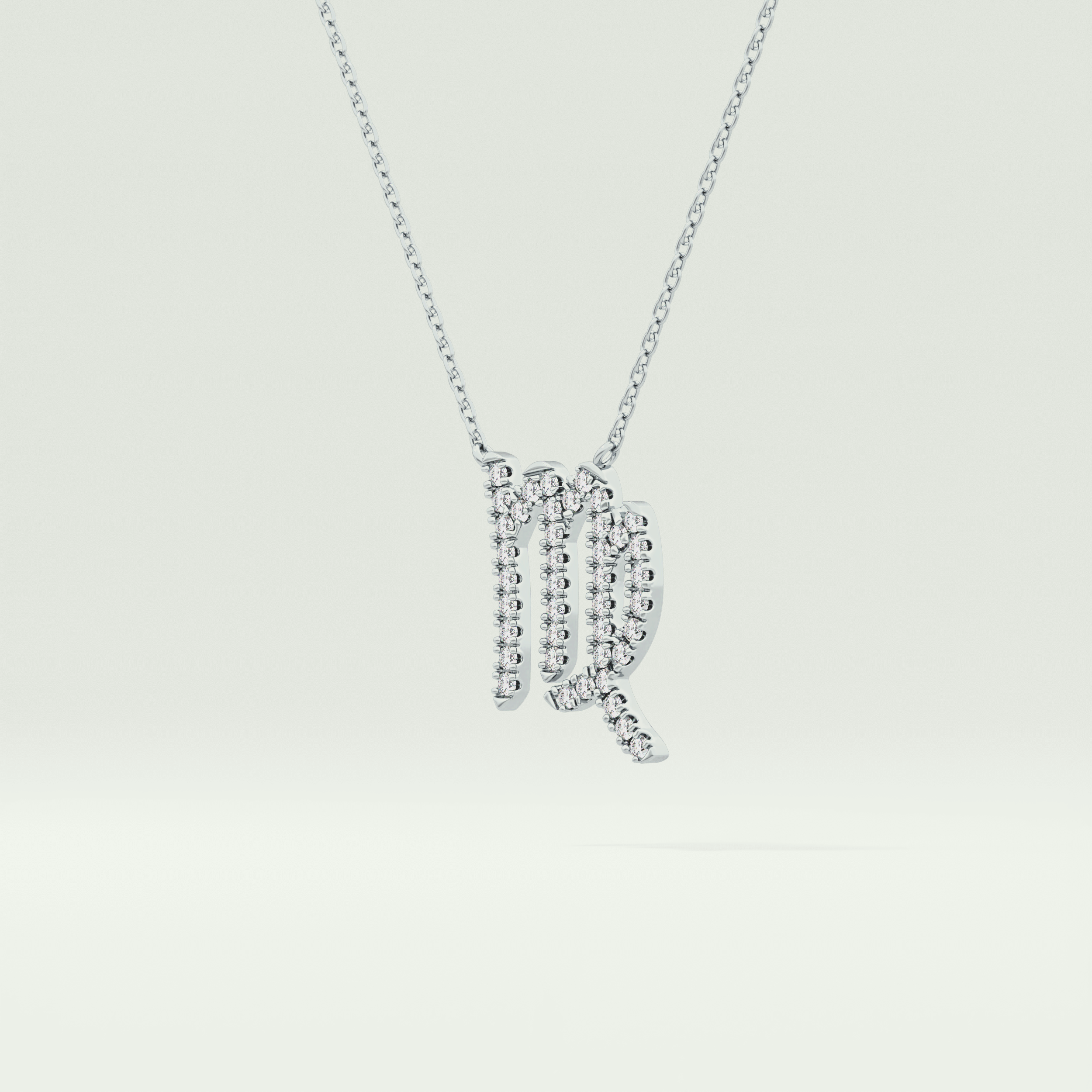 0.204 CT Round Lab-Grown Diamond Virgo Zodiac Necklace 12