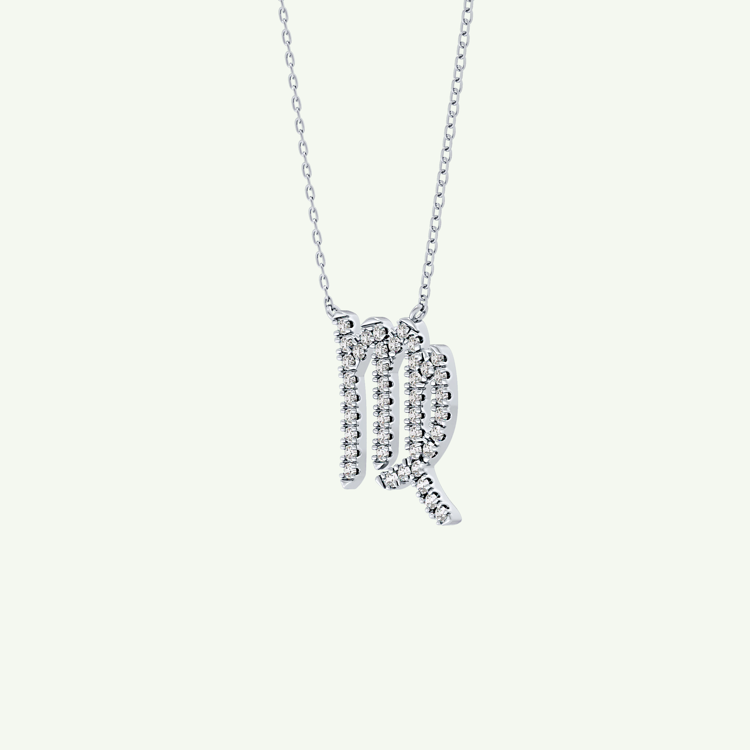 0.204 CT Round Lab-Grown Diamond Virgo Zodiac Necklace 14
