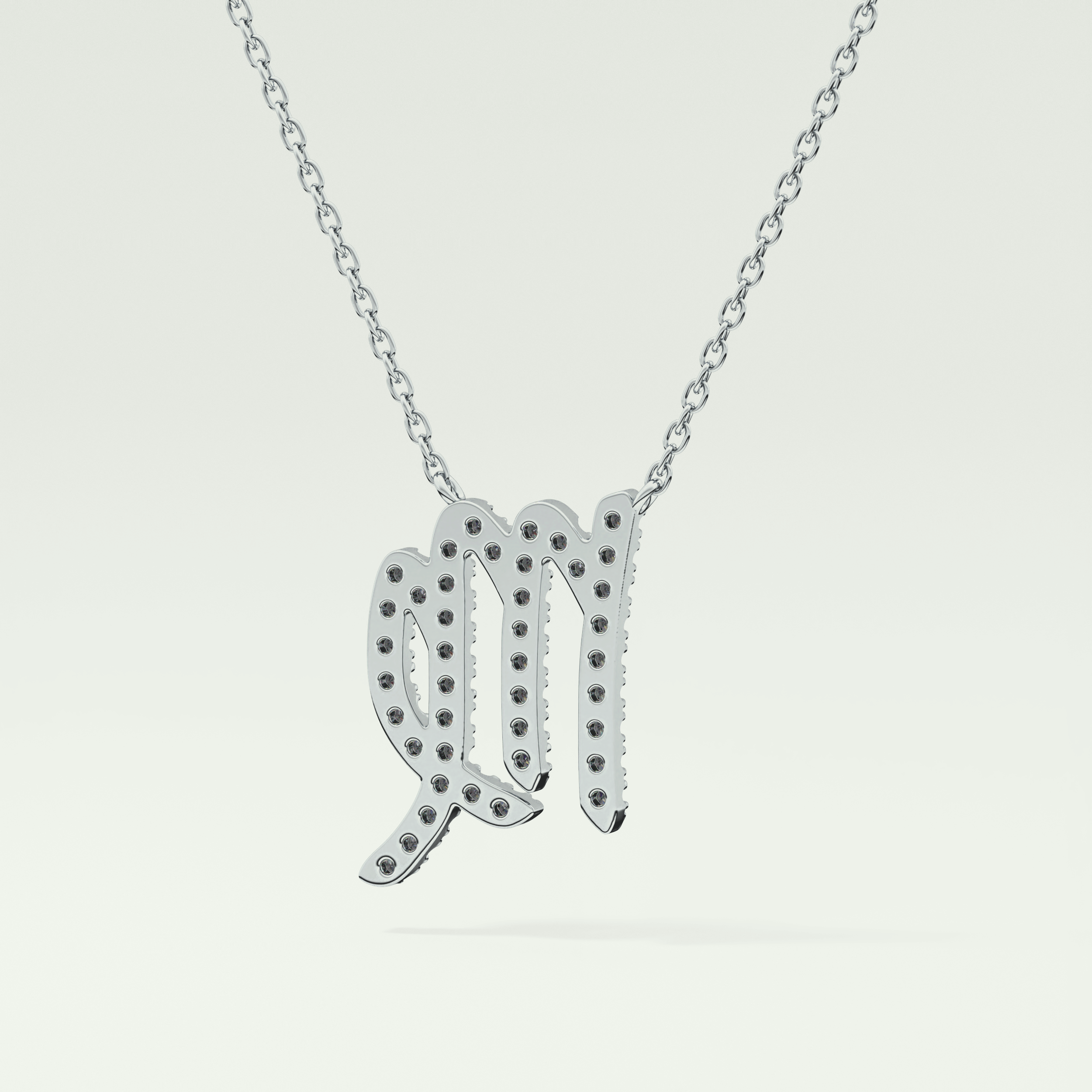 0.204 CT Round Lab-Grown Diamond Virgo Zodiac Necklace 15