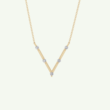 0.08 TCW Round Lab-Grown Diamond V Shaped Necklace