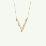 0.08 TCW Round Lab-Grown Diamond V Shaped Necklace