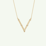 0.08 TCW Round Lab-Grown Diamond V Shaped Necklace