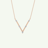 0.08 TCW Round Lab-Grown Diamond V Shaped Necklace