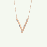 0.08 TCW Round Lab-Grown Diamond V Shaped Necklace