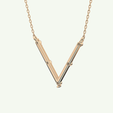 0.08 TCW Round Lab-Grown Diamond V Shaped Necklace