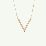 0.08 TCW Round Lab-Grown Diamond V Shaped Necklace