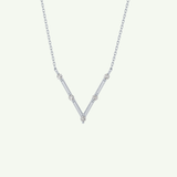 0.08 TCW Round Lab-Grown Diamond V Shaped Necklace