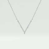 0.08 TCW Round Lab-Grown Diamond V Shaped Necklace
