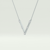 0.08 TCW Round Lab-Grown Diamond V Shaped Necklace