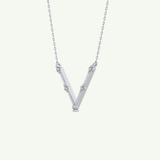 0.08 TCW Round Lab-Grown Diamond V Shaped Necklace
