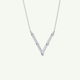 0.08 TCW Round Lab-Grown Diamond V Shaped Necklace