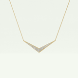 0.272 TCW Round Lab-Grown Diamond V Elongated Shaped Necklace
