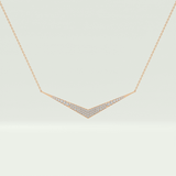 0.272 TCW Round Lab-Grown Diamond V Elongated Shaped Necklace