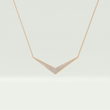 0.272 TCW Round Lab-Grown Diamond V Elongated Shaped Necklace