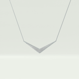 0.272 TCW Round Lab-Grown Diamond V Elongated Shaped Necklace