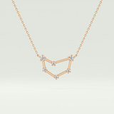 0.13 TCW Round Lab-Grown Diamond Capricorn Constellation Necklace