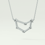 0.13 TCW Round Lab-Grown Diamond Capricorn Constellation Necklace