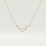 0.078 TCW Round Lab-Grown Diamond Libra Constellation Necklace