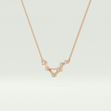0.078 TCW Round Lab-Grown Diamond Libra Constellation Necklace