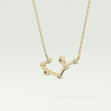 0.111 TCW Round Lab-Grown Diamond Saggitarius Constellation Necklace