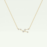 0.062 TCW Round Lab-Grown Diamond Taurus Constellation Necklace