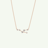 0.062 TCW Round Lab-Grown Diamond Taurus Constellation Necklace