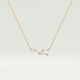0.062 TCW Round Lab-Grown Diamond Taurus Constellation Necklace