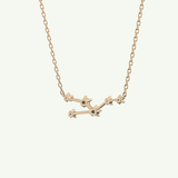 0.062 TCW Round Lab-Grown Diamond Taurus Constellation Necklace