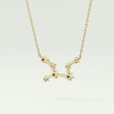 0.103 TCW Round Lab-Grown Diamond Virgo Constellation Necklace