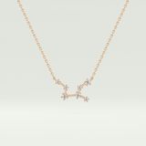 0.103 TCW Round Lab-Grown Diamond Virgo Constellation Necklace
