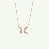 0.103 TCW Round Lab-Grown Diamond Virgo Constellation Necklace