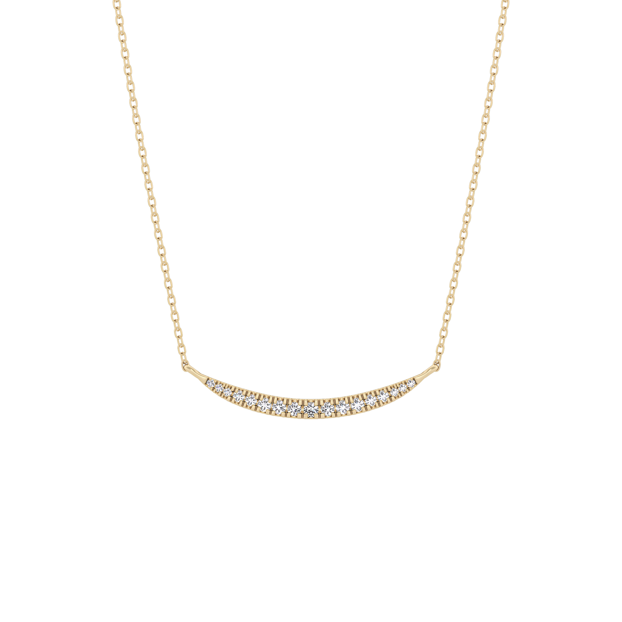 0.091 TCW Round Lab-Grown Diamond Smile Charm Necklace 2
