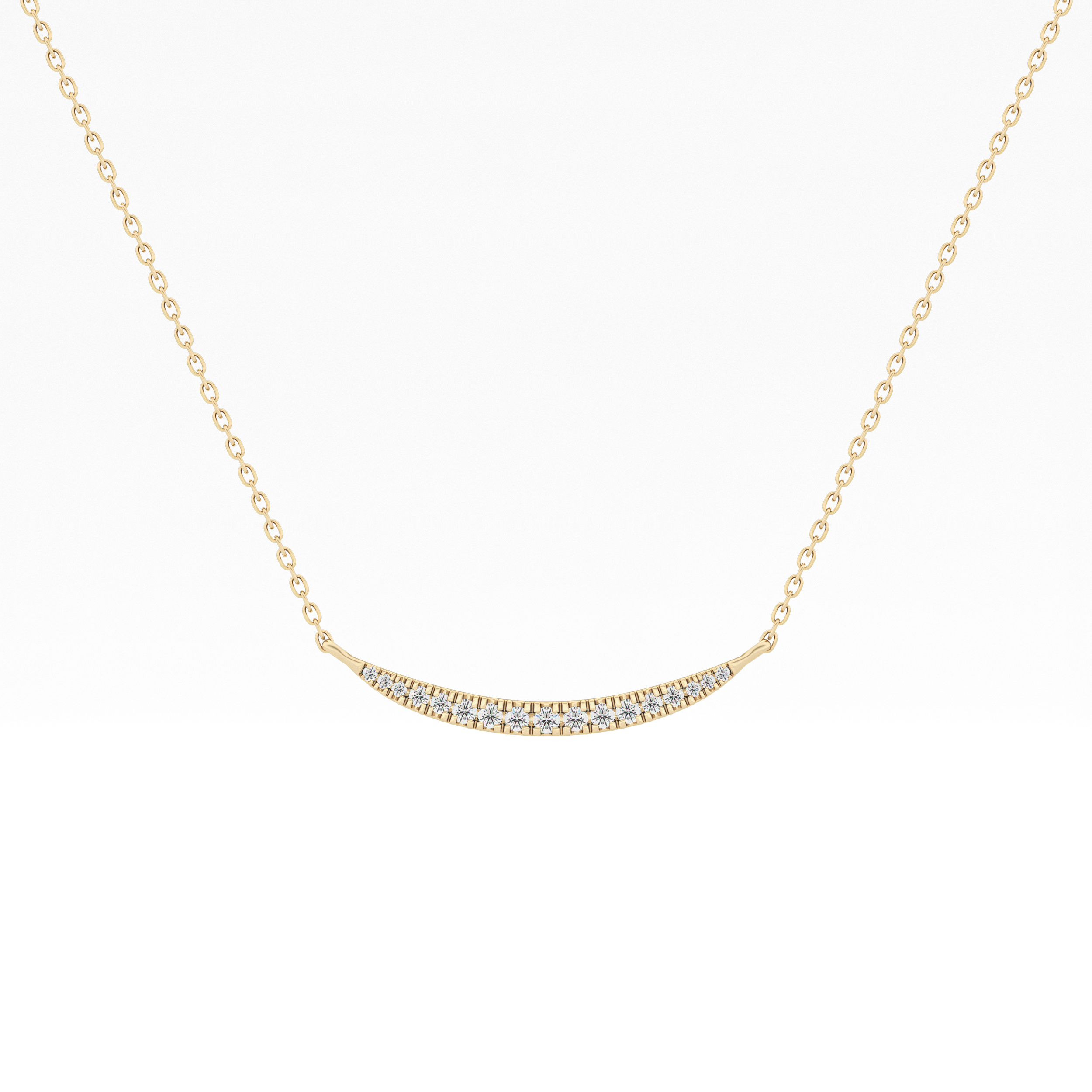 0.091 TCW Round Lab-Grown Diamond Smile Charm Necklace 1
