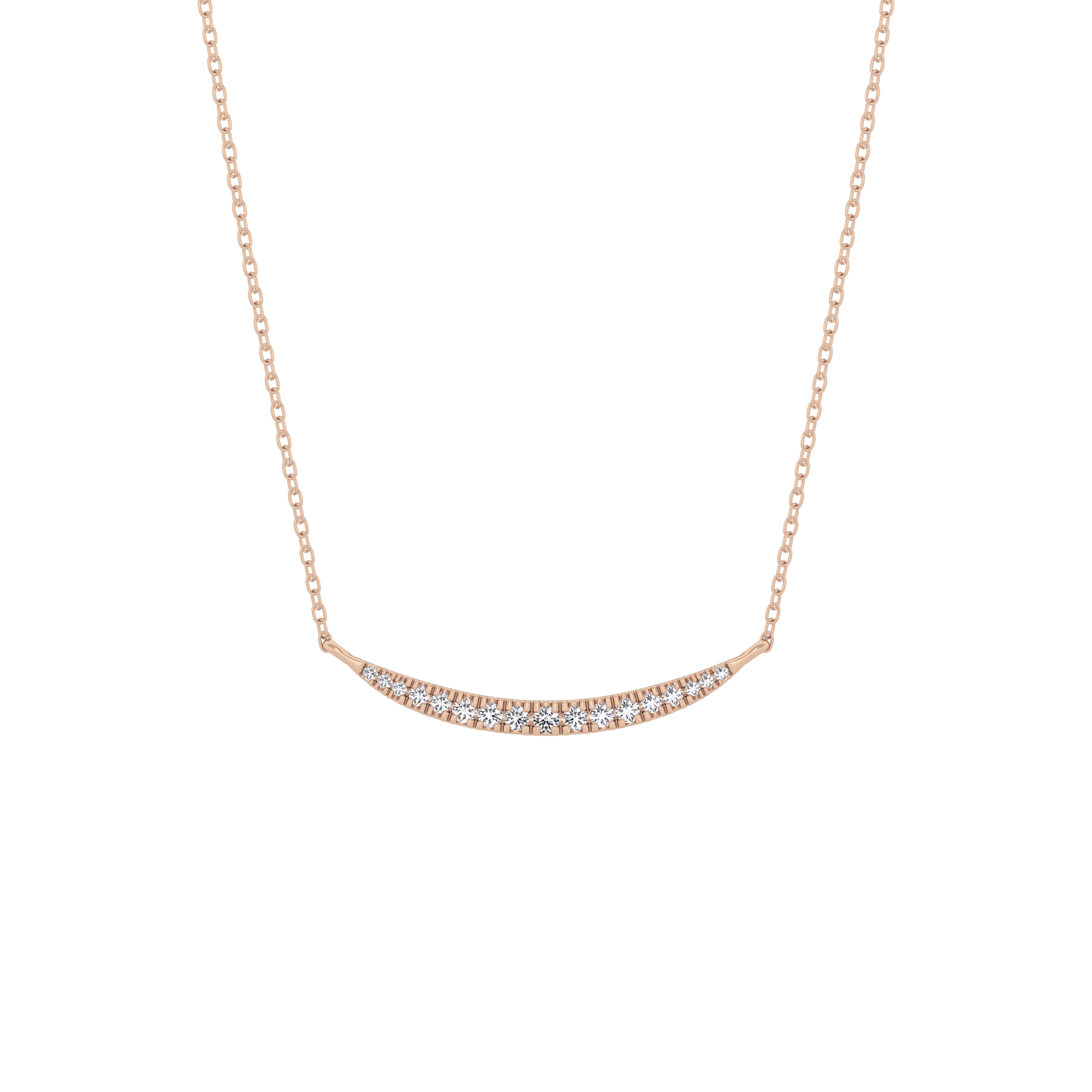 0.091 TCW Round Lab-Grown Diamond Smile Charm Necklace 8