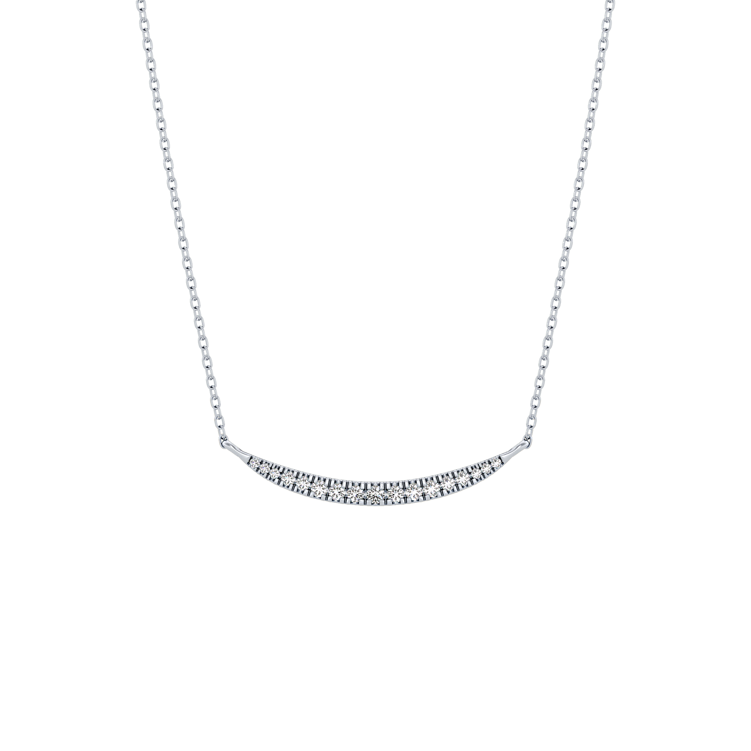 0.091 TCW Round Lab-Grown Diamond Smile Charm Necklace 14