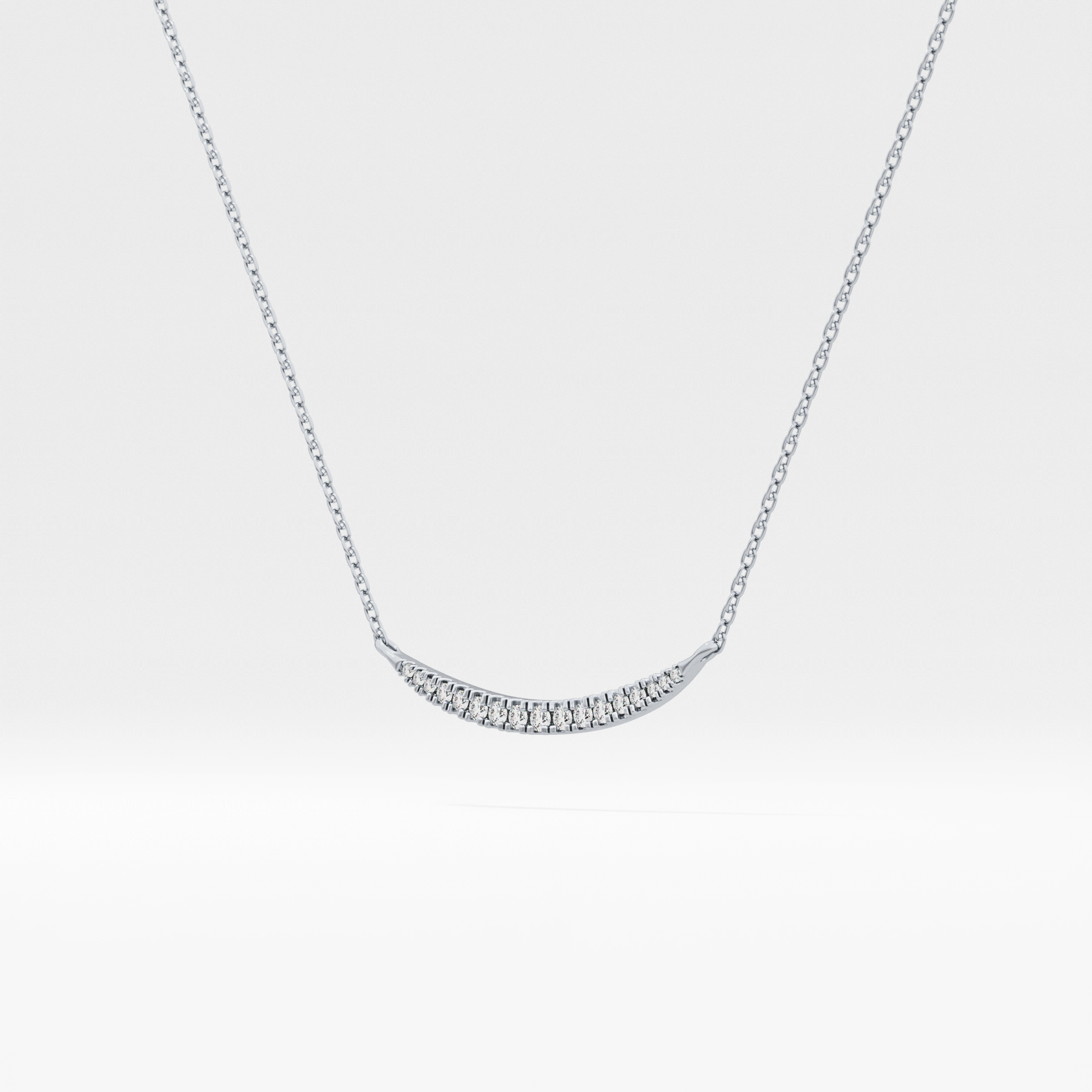 0.091 TCW Round Lab-Grown Diamond Smile Charm Necklace 15