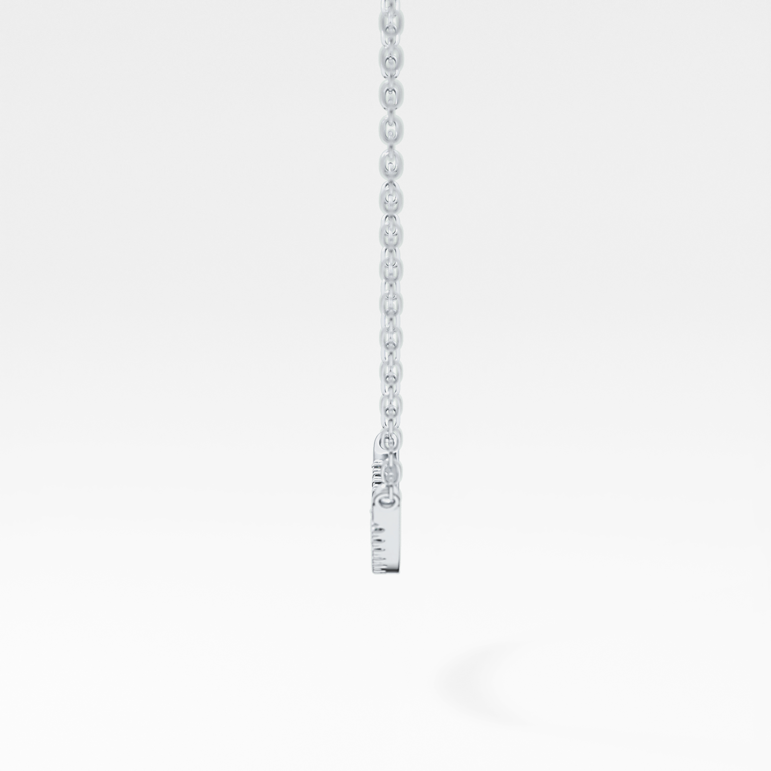0.091 TCW Round Lab-Grown Diamond Smile Charm Necklace 16