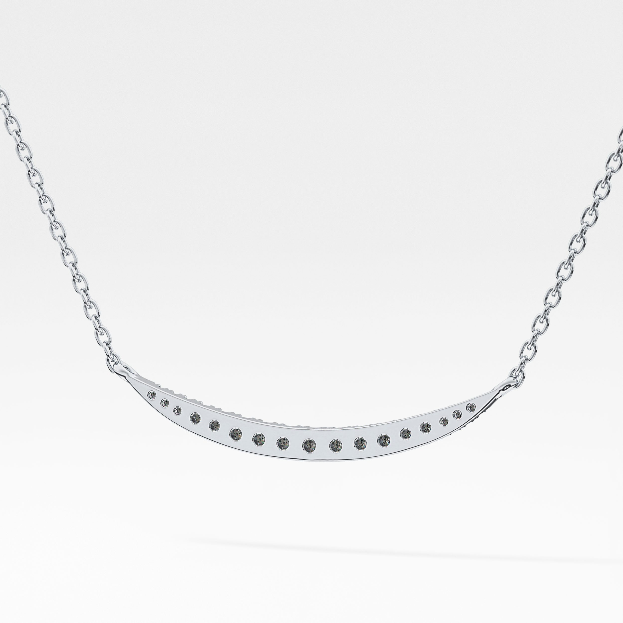0.091 TCW Round Lab-Grown Diamond Smile Charm Necklace 18