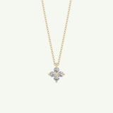 0.16 TCW Round Lab-Grown Diamond Flower Charm Necklace