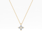 0.16 TCW Round Lab-Grown Diamond Flower Charm Necklace 1
