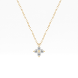 0.16 TCW Round Lab-Grown Diamond Flower Charm Necklace 1