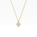 0.16 TCW Round Lab-Grown Diamond Flower Charm Necklace 3