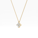 0.16 TCW Round Lab-Grown Diamond Flower Charm Necklace 3