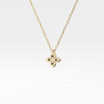 0.16 TCW Round Lab-Grown Diamond Flower Charm Necklace 6