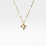 0.16 TCW Round Lab-Grown Diamond Flower Charm Necklace 6