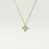 0.16 TCW Round Lab-Grown Diamond Flower Charm Necklace