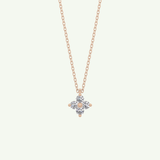0.16 TCW Round Lab-Grown Diamond Flower Charm Necklace