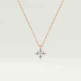 0.16 TCW Round Lab-Grown Diamond Flower Charm Necklace