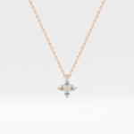 0.16 TCW Round Lab-Grown Diamond Flower Charm Necklace 7